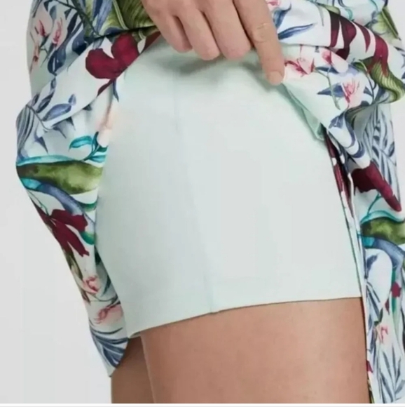 Lady Hagen Floral Print Overlap Snap Skort Multicolor  4 - Picture 5 of 14